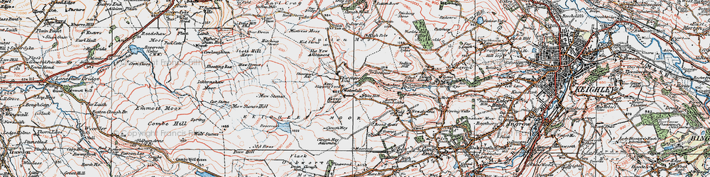 Old map of Slippery Ford in 1925