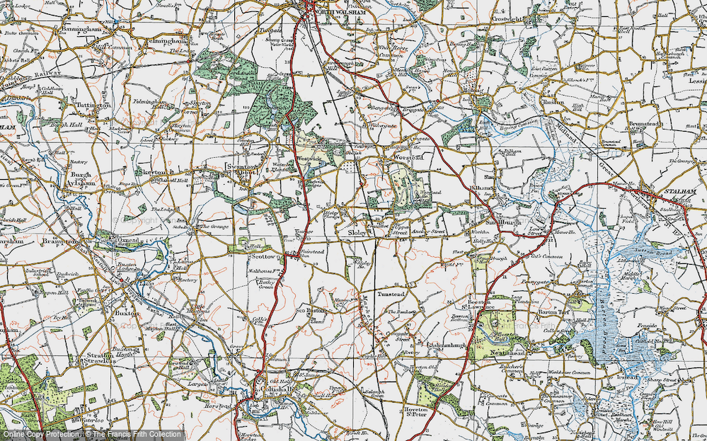 Old Map of Sloley, 1922 in 1922