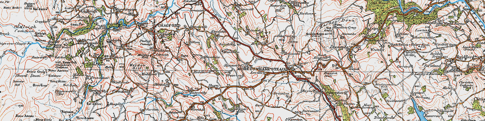 Old map of Sloncombe in 1919