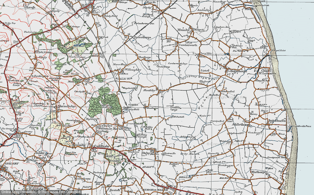 Old Map of Sloothby, 1923 in 1923