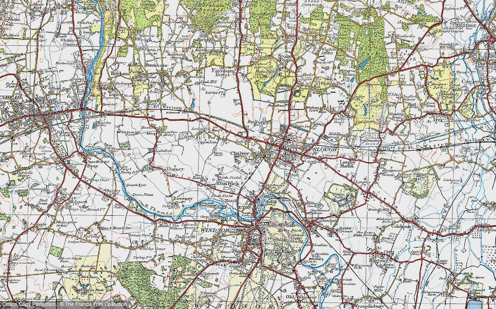 Old Map of Slough, 1920 in 1920