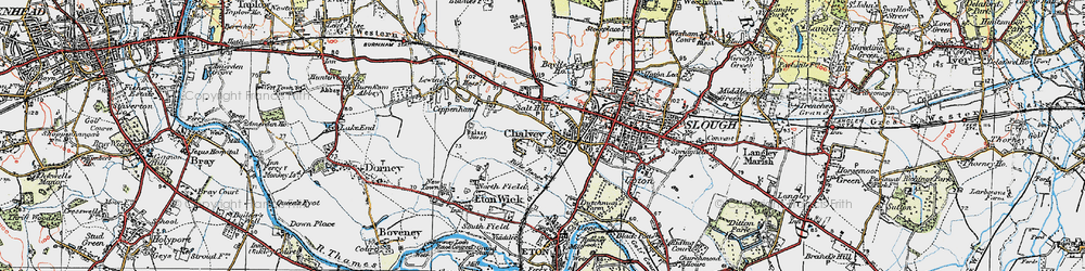 Old map of Slough in 1920