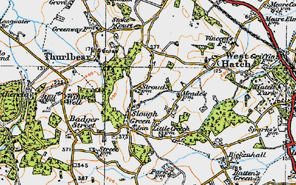 Old map of Slough Green in 1919