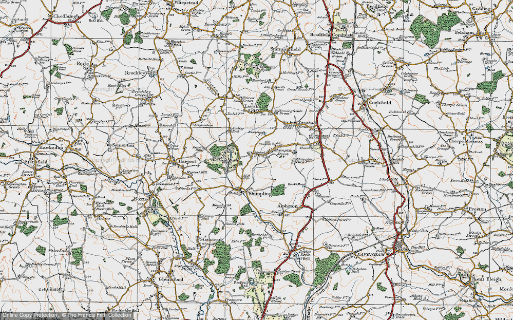 Old Map of Slough Hill, 1921 in 1921