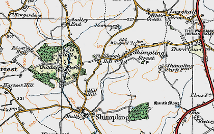 Old map of Slough Hill in 1921