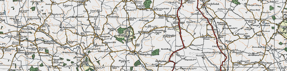 Old map of Slough Hill in 1921