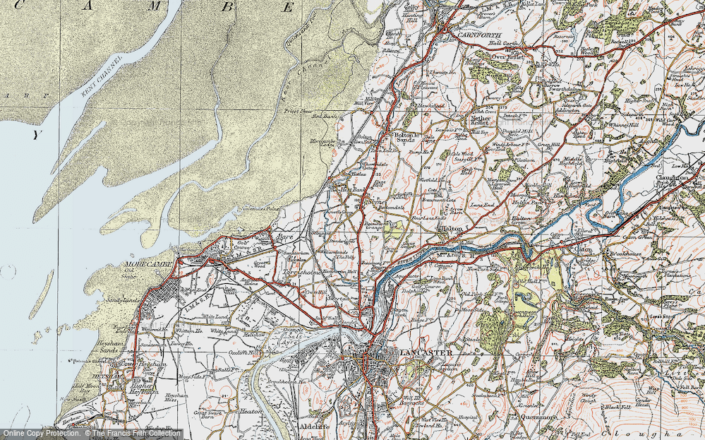 Old Map of Historic Map covering Beaumont Grange in 1924