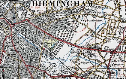 Old map of Small Heath in 1921