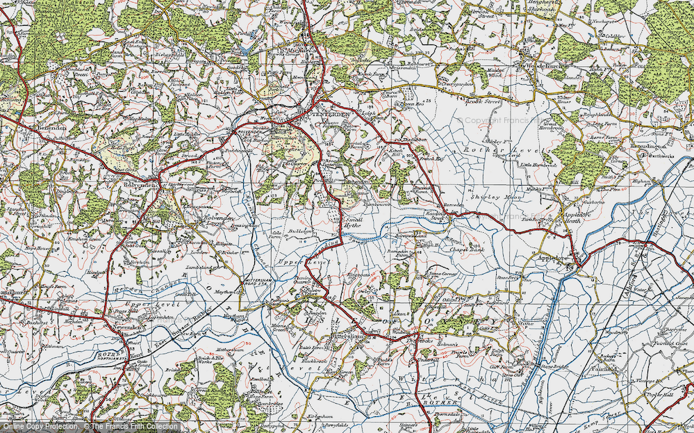 Old Map of Small Hythe, 1921 in 1921