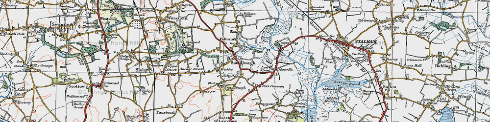 Old map of Smallburgh in 1922