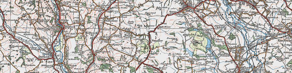 Old map of Smalley in 1921