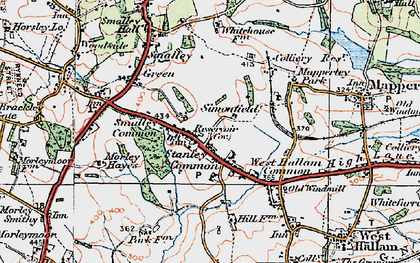 Old map of Smalley Common in 1921
