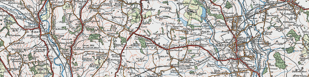Old map of Smalley Common in 1921