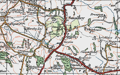 Old map of Smalley Green in 1921
