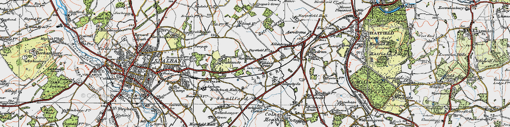 Old map of Smallford in 1920