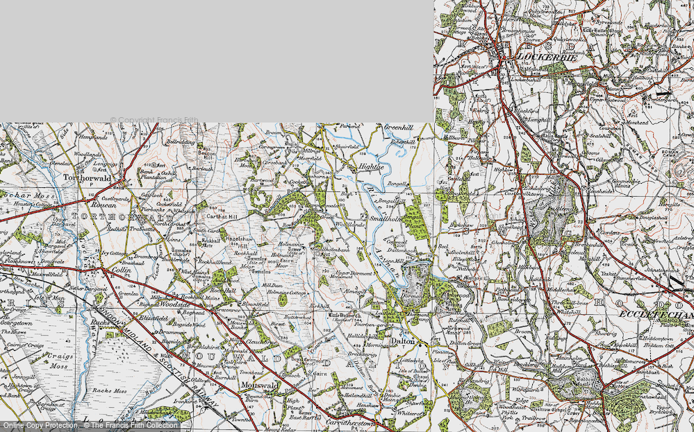 Old Map of Historic Map covering Birkshaw Forest in 1925