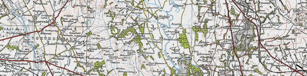 Old map of Birkshaw Forest in 1925