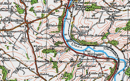 Old map of Brightley Barton in 1919
