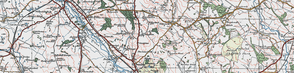 Old map of Smallrice in 1921