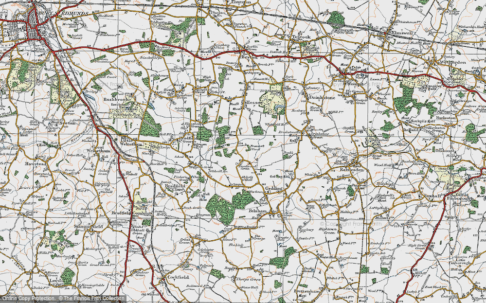 Old Map of Smallwood Green, 1921 in 1921