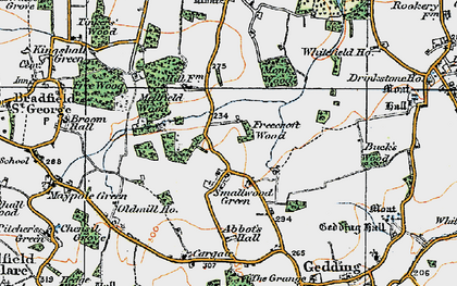 Old map of Smallwood Green in 1921