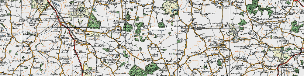 Old map of Smallwood Green in 1921