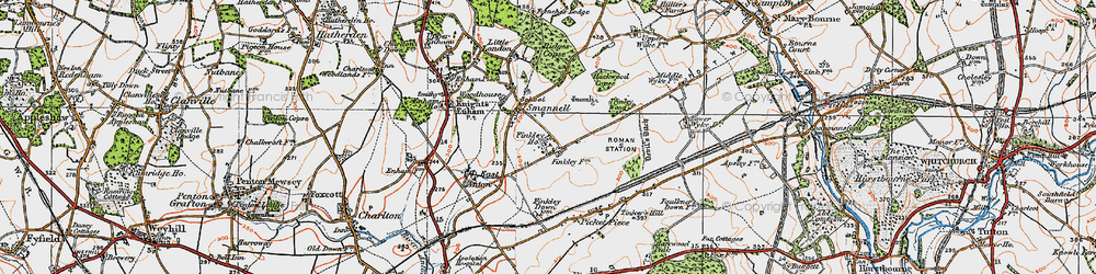 Old map of Smannell in 1919