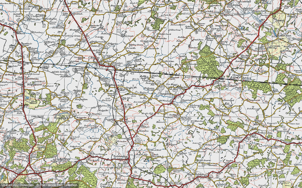 Old Map of Smarden Bell, 1921 in 1921