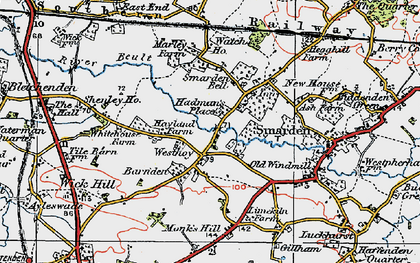 Old map of Smarden Bell in 1921