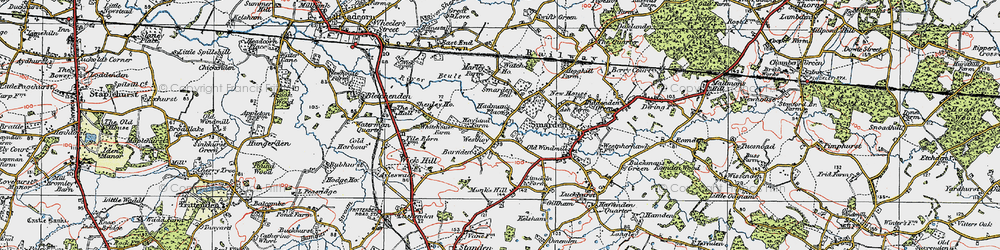 Old map of Smarden Bell in 1921