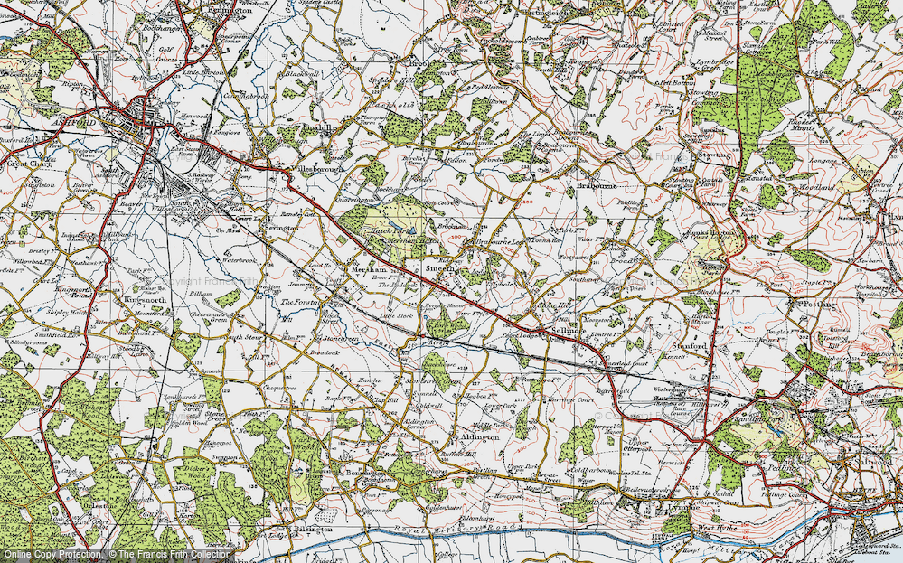 Old Map of Smeeth, 1921 in 1921