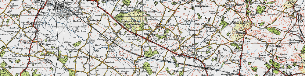 Old map of Smeeth in 1921