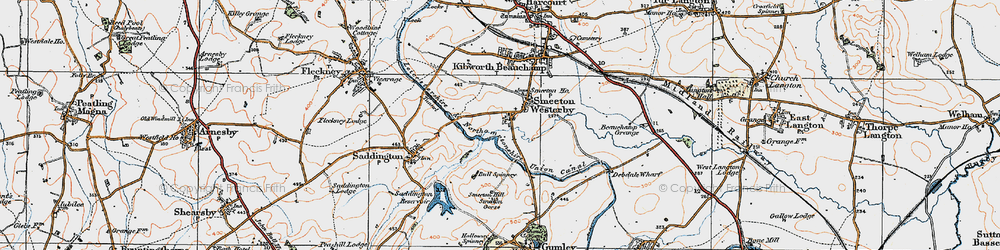 Old map of Smeeton Westerby in 1920