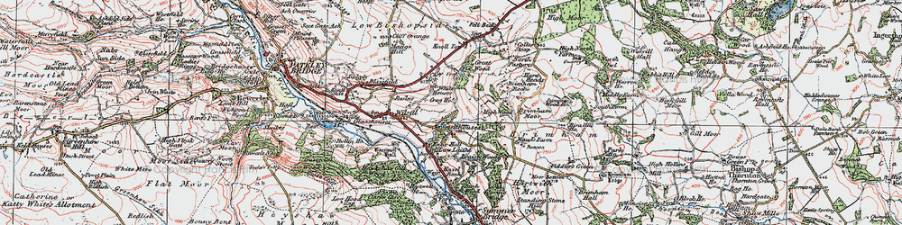 Old map of Smelthouses in 1925