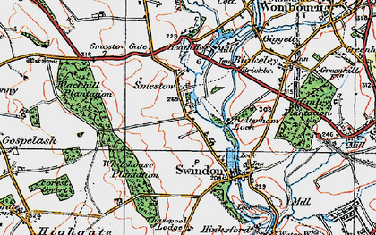 Old map of Smestow in 1921