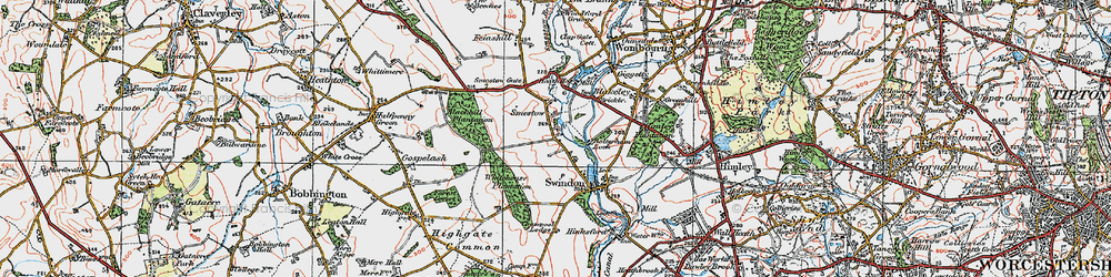 Old map of Smestow in 1921