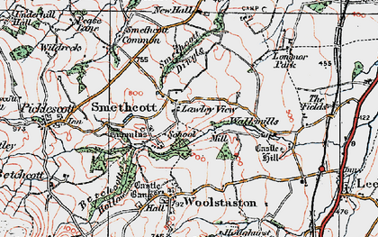 Old map of Smethcott in 1921