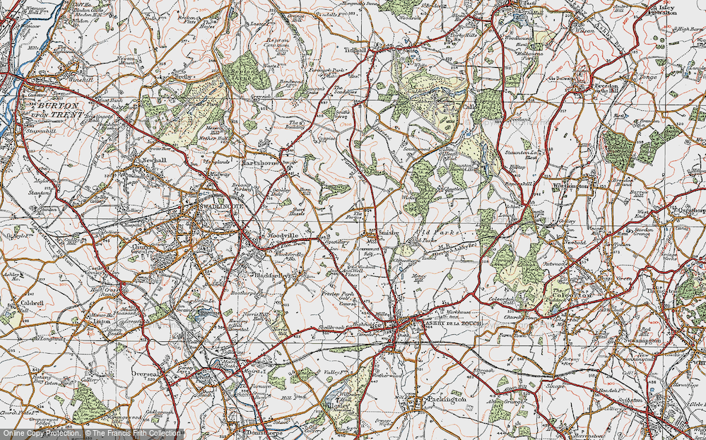 Old Map of Smisby, 1921 in 1921