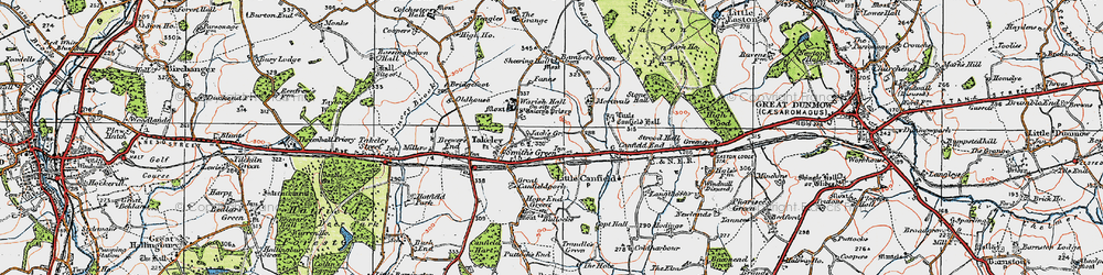 Old map of Smith's Green in 1919