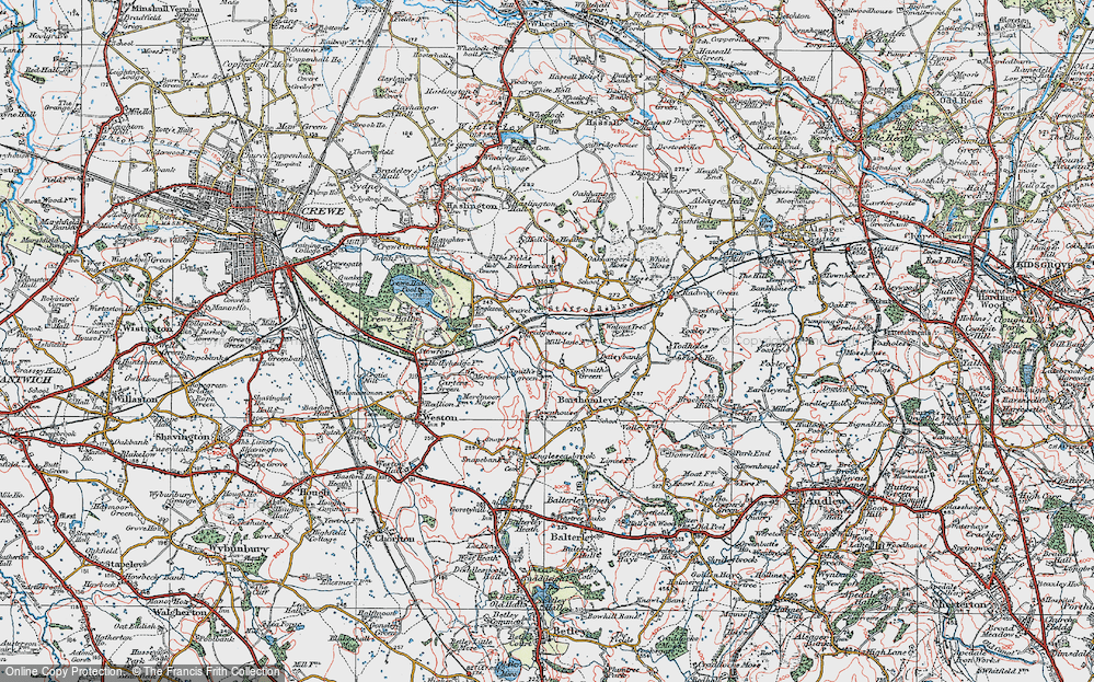 Old Map of Historic Map covering Valley Brook in 1921