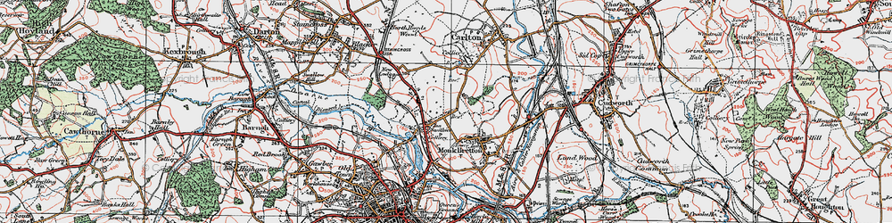 Old map of Smithies in 1924