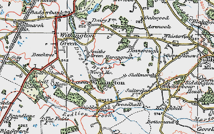 Old map of Woodhouse Cottage in 1923
