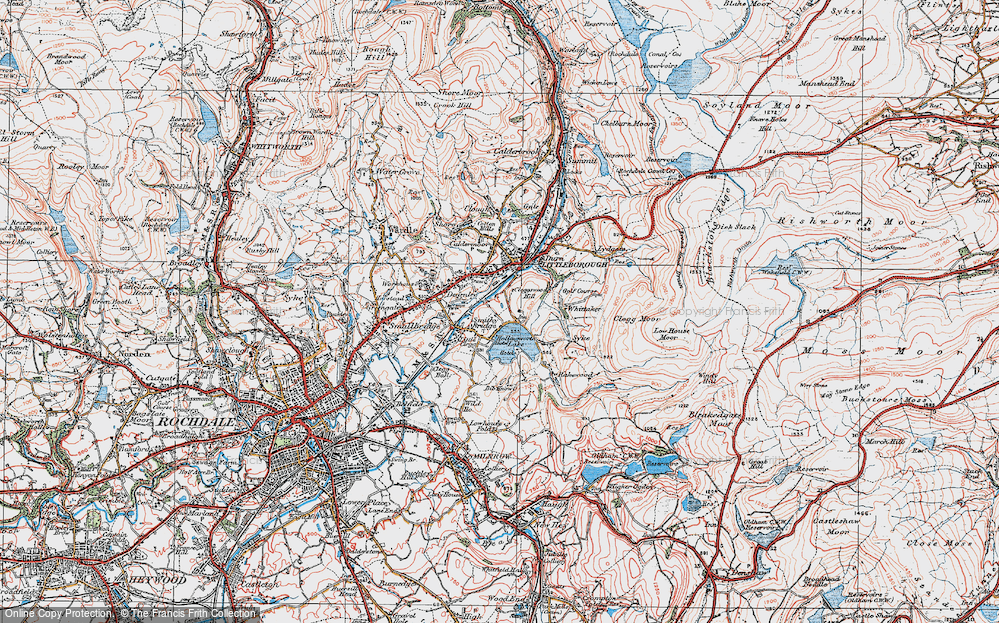 Old Map of Smithy Bridge, 1925 in 1925