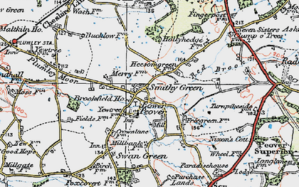 Old map of Smithy Green in 1923