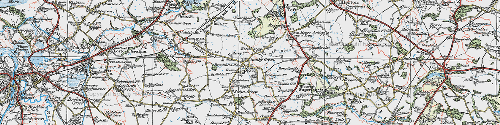 Old map of Smithy Green in 1923