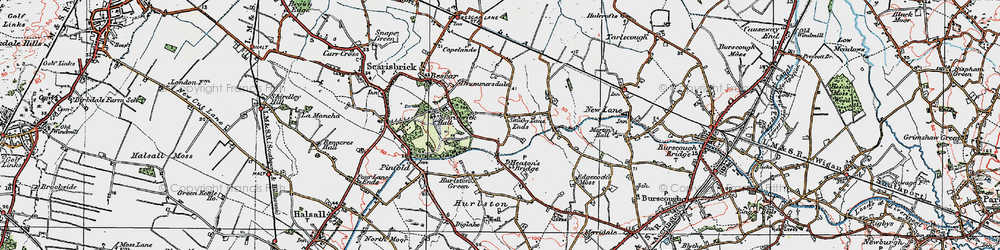 Old map of Smithy Lane Ends in 1923