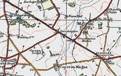 Old map of Smockington in 1920