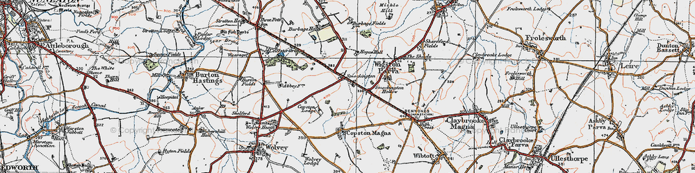 Old map of Smockington in 1920