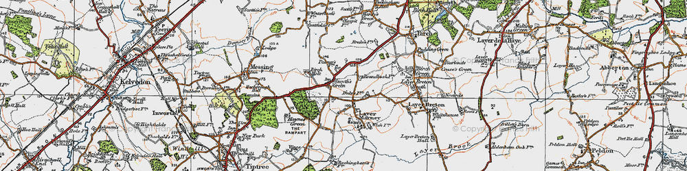 Old map of Smythe's Green in 1921