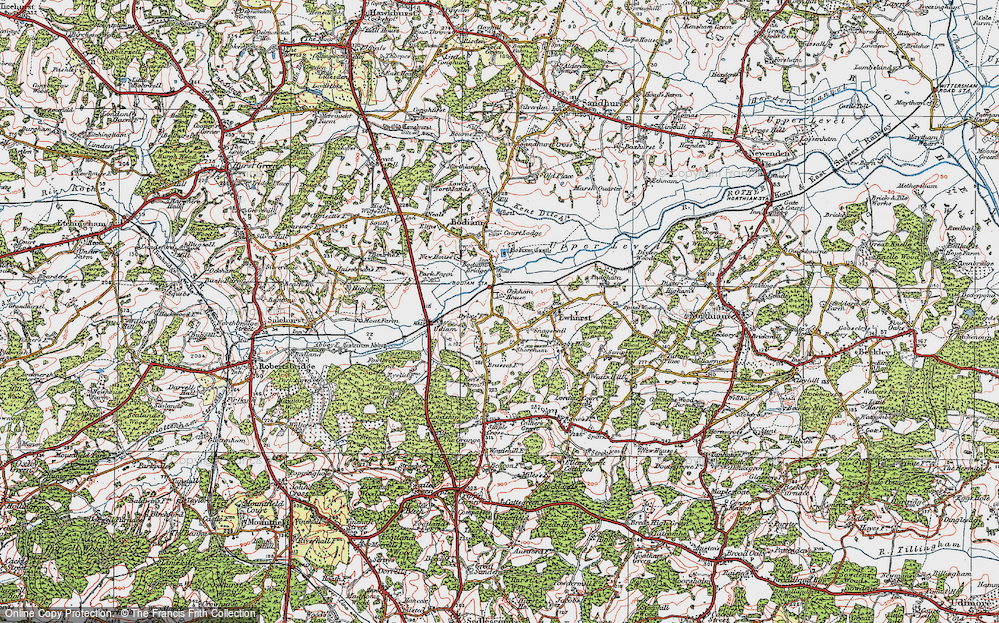 Old Map of Snagshall, 1921 in 1921